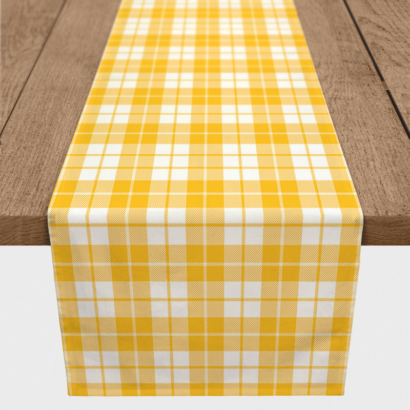 Chemin de table Addlie, 90 po x 16 po, Jaune