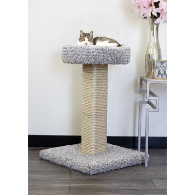 New Cat Condos Solid Wood Cat Scratching Post with Carpet Base