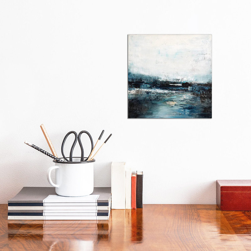 Soft Blue Riverbed by Radek Smach - Wrapped Canvas Painting, 30.48cm H x 30.48cm W