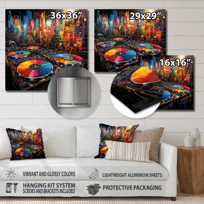 Platines vinyle multicolores Melody I, H 16 po x l 16 po