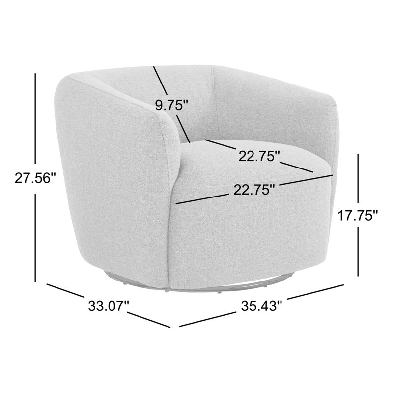 Chaise pivotante en tonneau Jeremiah, Tweed sable Magnolia