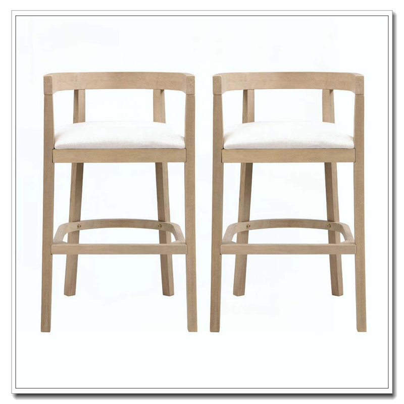 Tabouret de comptoir en bois d'hévéa, Chêne