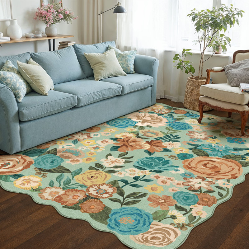 Tapis vert clair Lorena, Rectangle 3 pi 4 po x 5 pi