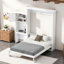 Lit escamotable classique LouvreFold avec pin massif et rangement multifonctionnel pour petite chambre à coucher, chambre d'amis-125361170