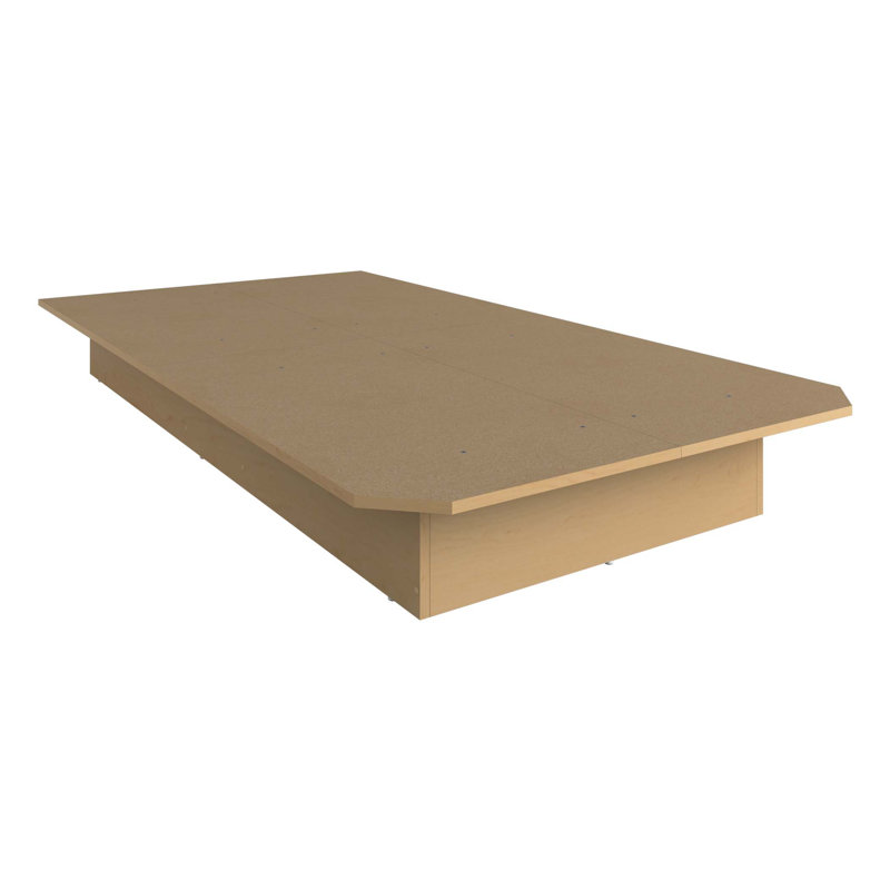 Lit plateforme Suad - Assemblage facile, aucun sommier requis, Lit simple, Beige
