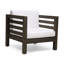 Fauteuil club gris et blanc en bois avec coussins de conception moderne et stable