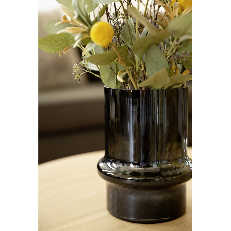 Handmade Glass Table Vase, Grey