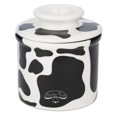 Butter Bell - The Original Butter Bell Crock, Motif de vache campagnarde, noir et blanc