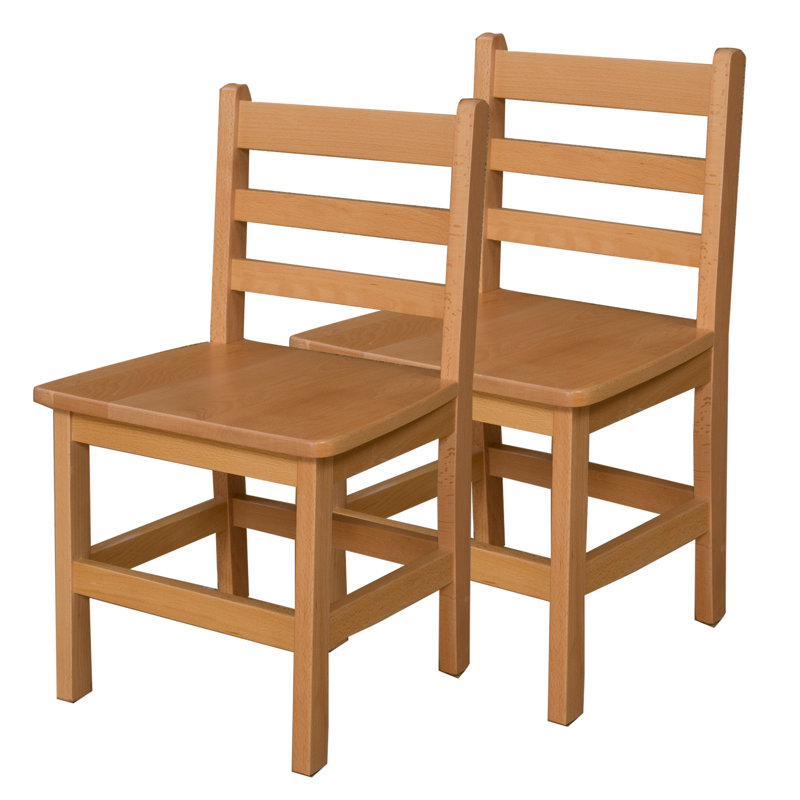 Hardwood Ladderback Chair-Carton of (2), 15.25" H