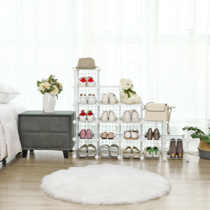 Mccroy Iron Cube Bookcase, White, 71cm H x 91cm W x 36cm D