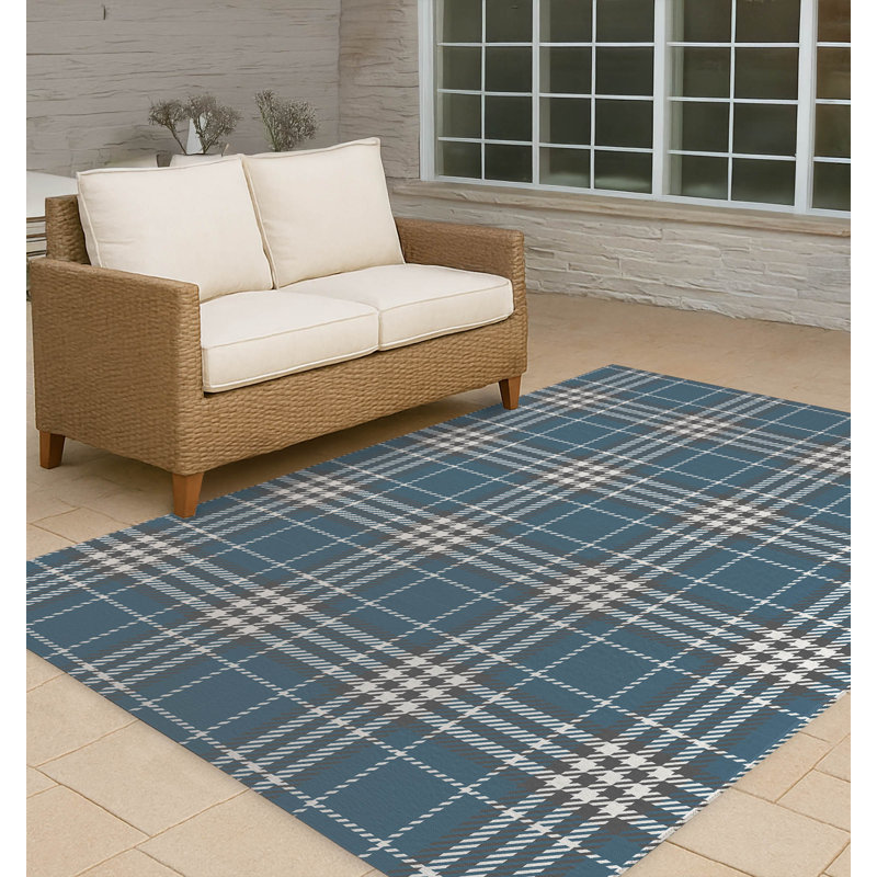 Christopher's Plaid Non-Slip Outdoor Rug, Rectangle 2' x 3'