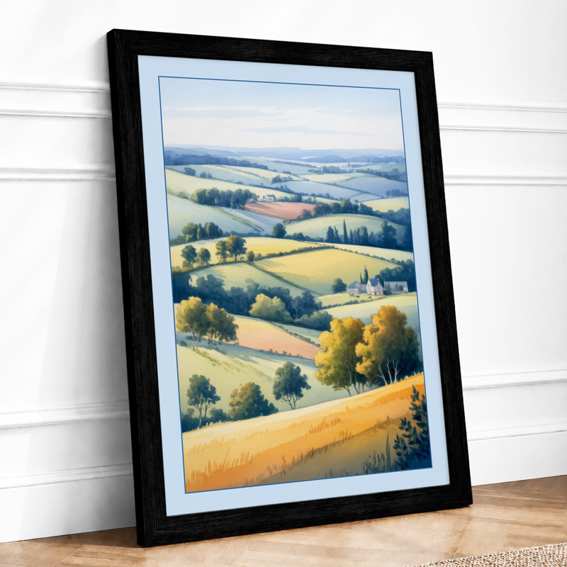 Patchwork Harvest Rustic - Framed Print, A1 - 84.1 x 59.4 cm, Black