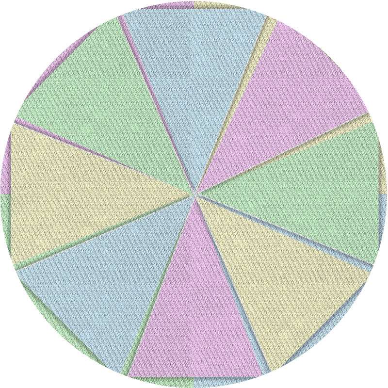 Motif géométrique rose Tapis décoratif, Rond 8 pi