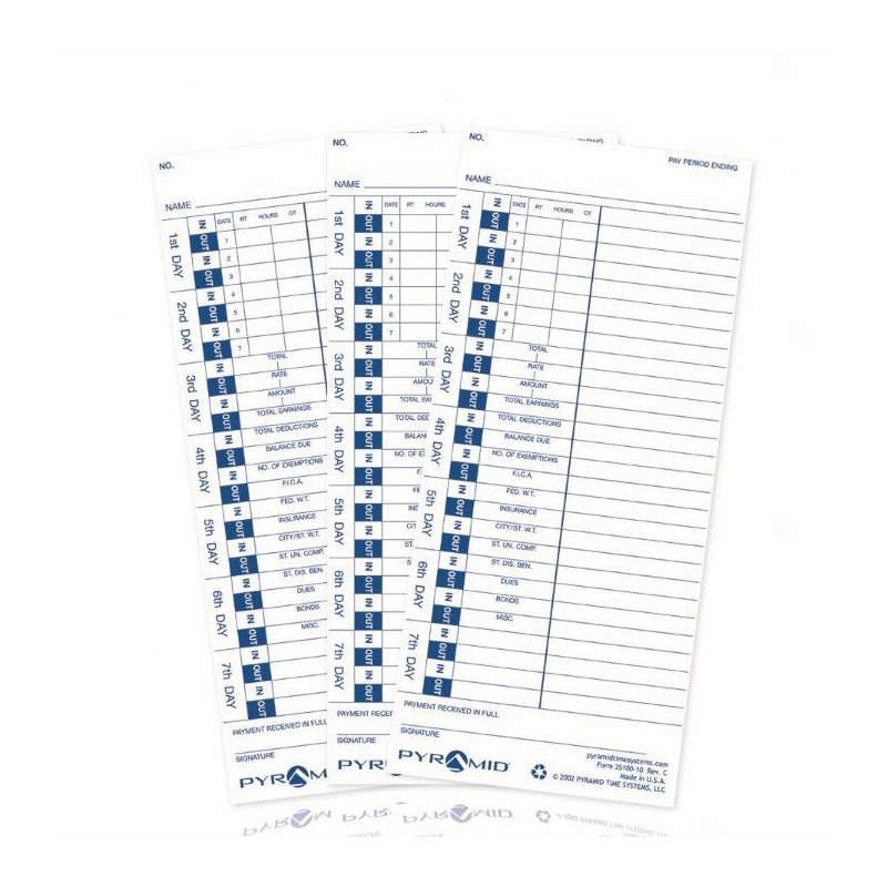 100 Count Time Cards