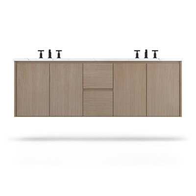 Meuble-lavabo flottant double Gilded