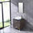 Aldhair 24 " W Freestanding Standard Single Vanity Bathroom Vanity With Tempered Glass Top with Mirror
