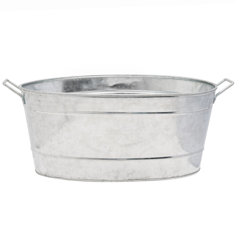 Jaimee-Lee Stainless Steel Beverage Tub, 9.5" H x 30.5" W x 15" D, Steel