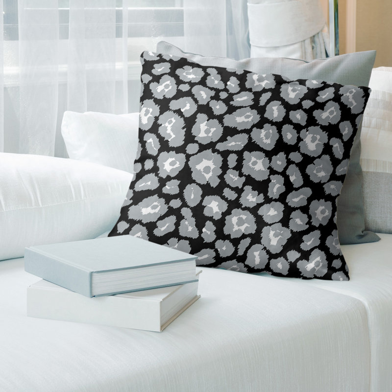 Housse de coussin carrée, Faux lin, 18" x 18", Noir