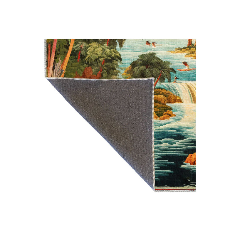 Tapis à motif de cascade rétro à motif de cascade lavable de la collection Waso