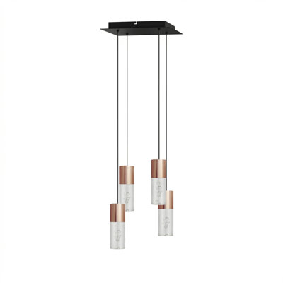 Luminaire suspendu cylindrique 4 lumières DEL Andromedae