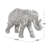 Difranco Polystone Engraved Floral Elephant Decorative Silver Sculpture