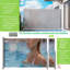 Auvent latéral rétractable 71 po x 138 po, semi-transparent avec impression UV, UPF50 +, idéal pour bloquer la poussière, le soleil et le vent, créant un espace privé pour le jardin, le balcon et la piscine.