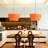 17.7" Mid Century Modern 2-Tier Orange Plug-in Pendant Light