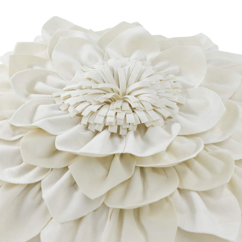 Appliqued Velvet Pillow Cover, Cream White