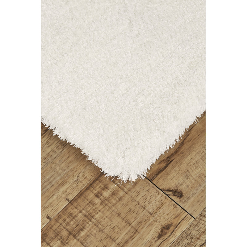 Tapis blanc touffeté fait main Millie, Tapis de couloir 2 pi 6 po x 8 pi