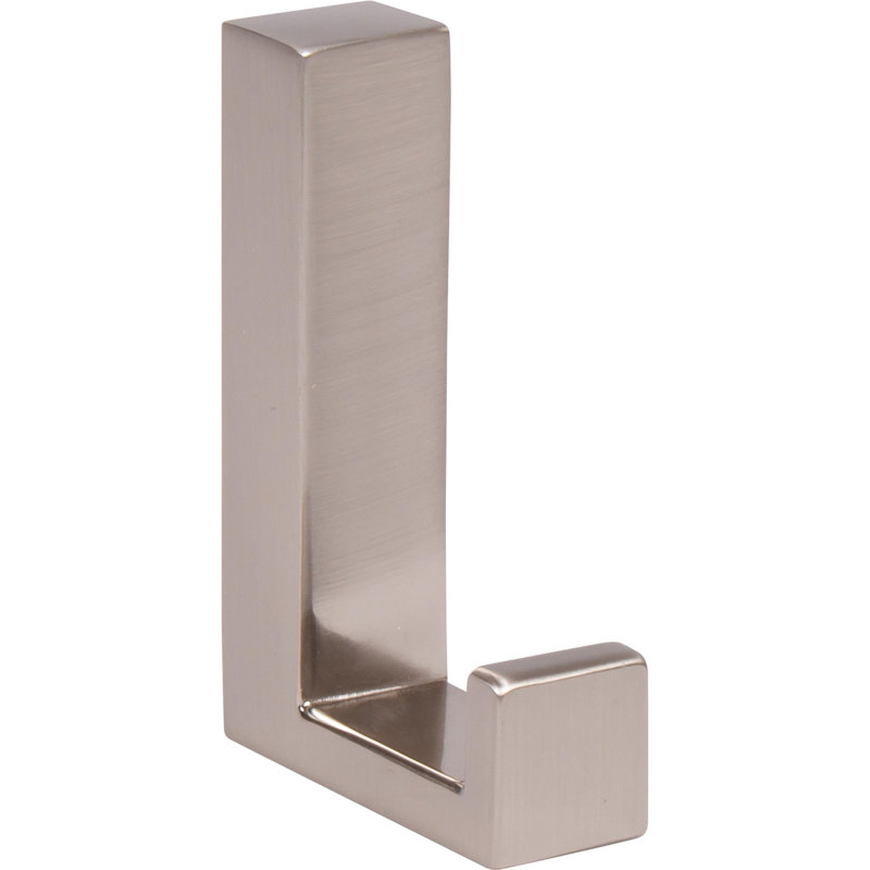 Modern Single Robe Hook - Satin Nickel, Satin Nickel