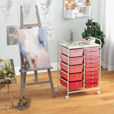 Barksdale 15-Drawer Utility Rolling Organizer Cart