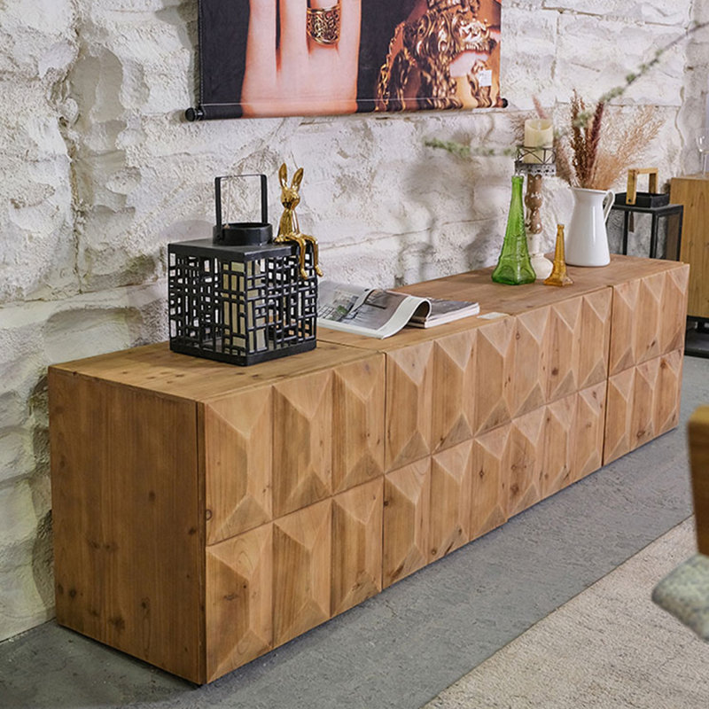 Buffet en bois massif rétro Burlywood
