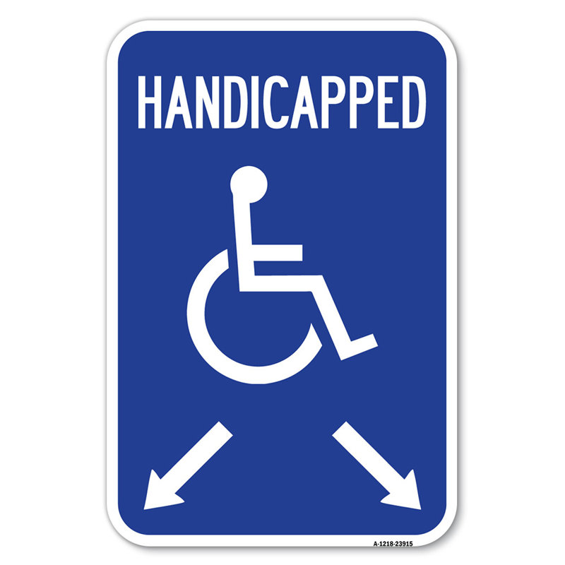 Handicapped Parking With Double Arrows/23915, 18" H x 12" W x 1" D