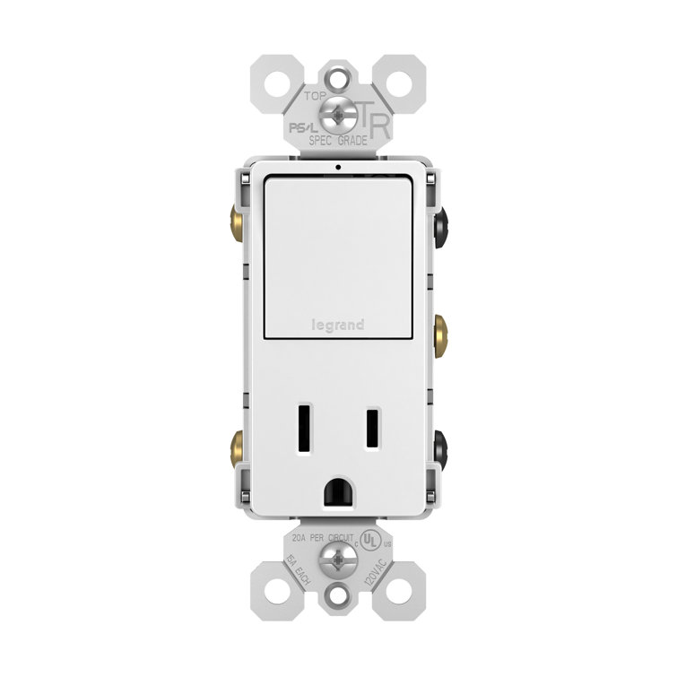 Radiant 15 Amp Combination Single Pole/3-way Switch With Tamper Resistant Outlet