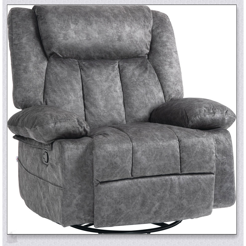 Chaise berçante pivotante inclinable avec support à ressorts ensachés, revêtement en velours doux pour le salon et la chambre de bébé