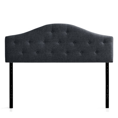 Everlane Home Curved Mid-Rise Upholstered Headboard With Button Tufting, King, Slate by Ebern Designs