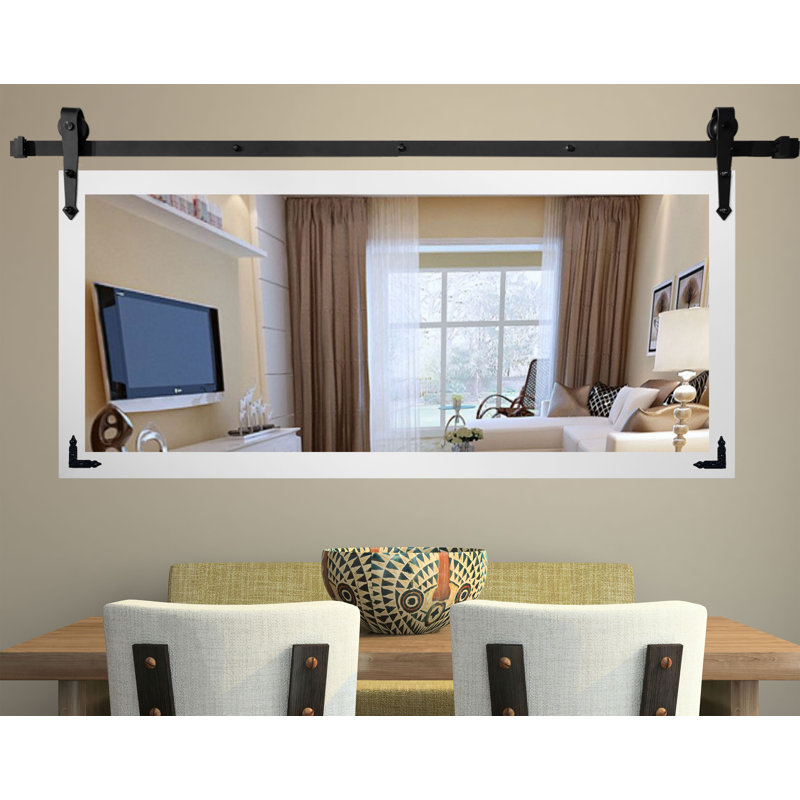 Neace Flat Wall Mirror, 30.5" H x 66" W, White