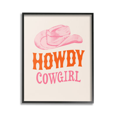Howdy Cowgirl, art de la giclée encadrée par Victoria Barnes