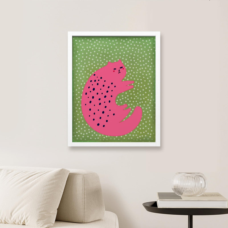 «Fat Funny Cat Illustration Realism Rustic Nature Relax / Calm Multicolor Office» sur papier, Blanc, H 10 po x l 8 po