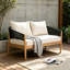 Causeuse d'extérieur en bois d'acacia de patio-129028520