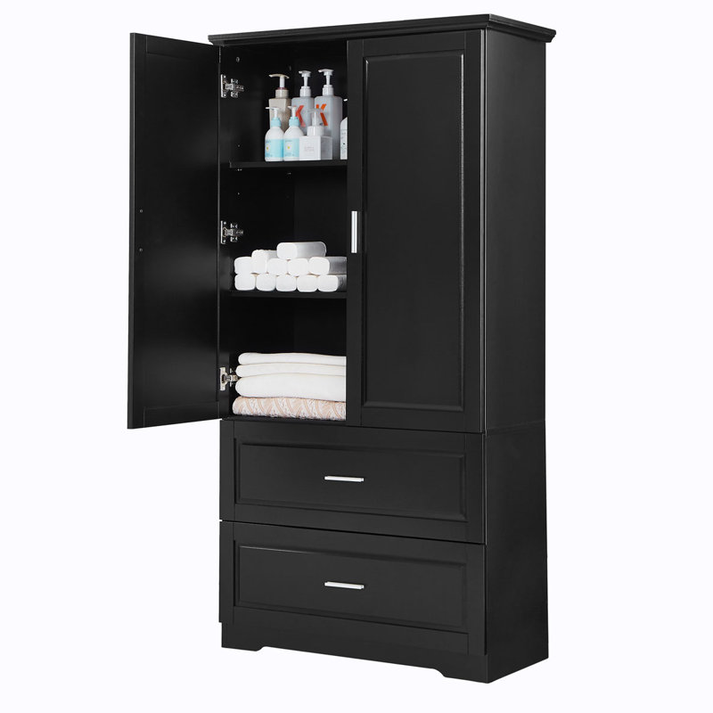 Tall Bathroom Storage Cabinet, Black