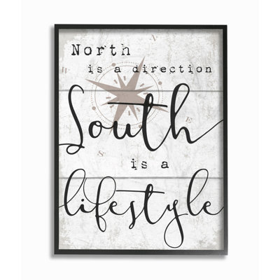 " South Is A Lifestyle Compass White Planked Look " by Daphne Polselli