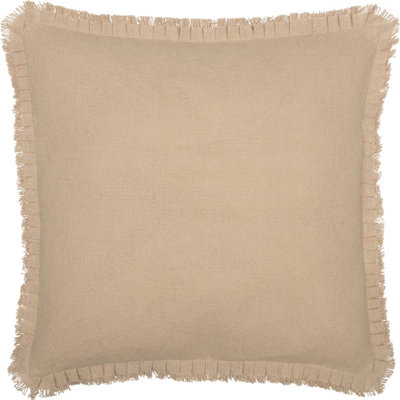 Taie décorative en toile de jute de style européen avec volants à franges