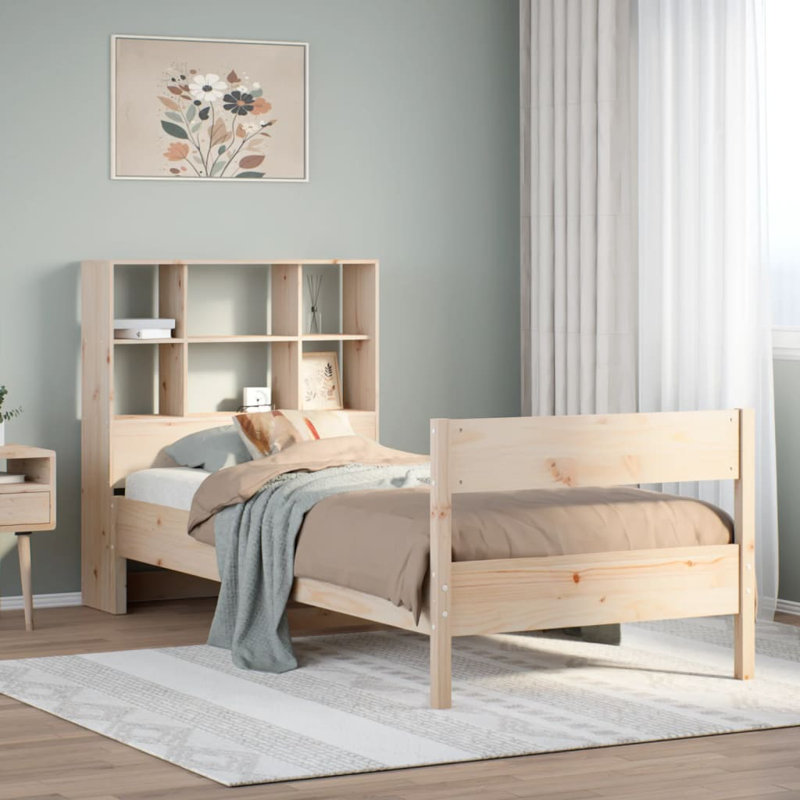Emilianna Solid Wood Bed, Small Single (2'6), Wax Brown