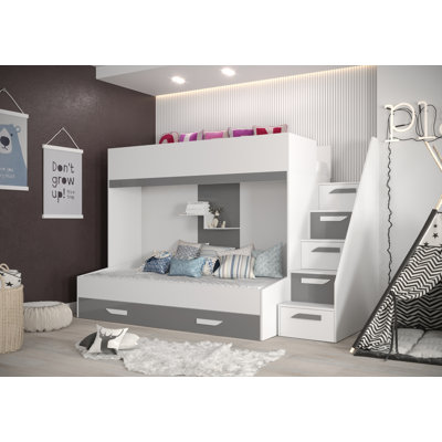 European Single (90 X 200 Cm) Loft Bed Panel with Storage Included