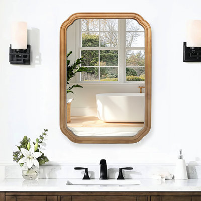 Armoire murale en bois avec miroir