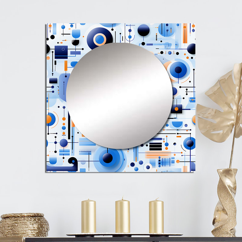 Art mural bleu et blanc Matrix Grid II, 23 po x 23 po