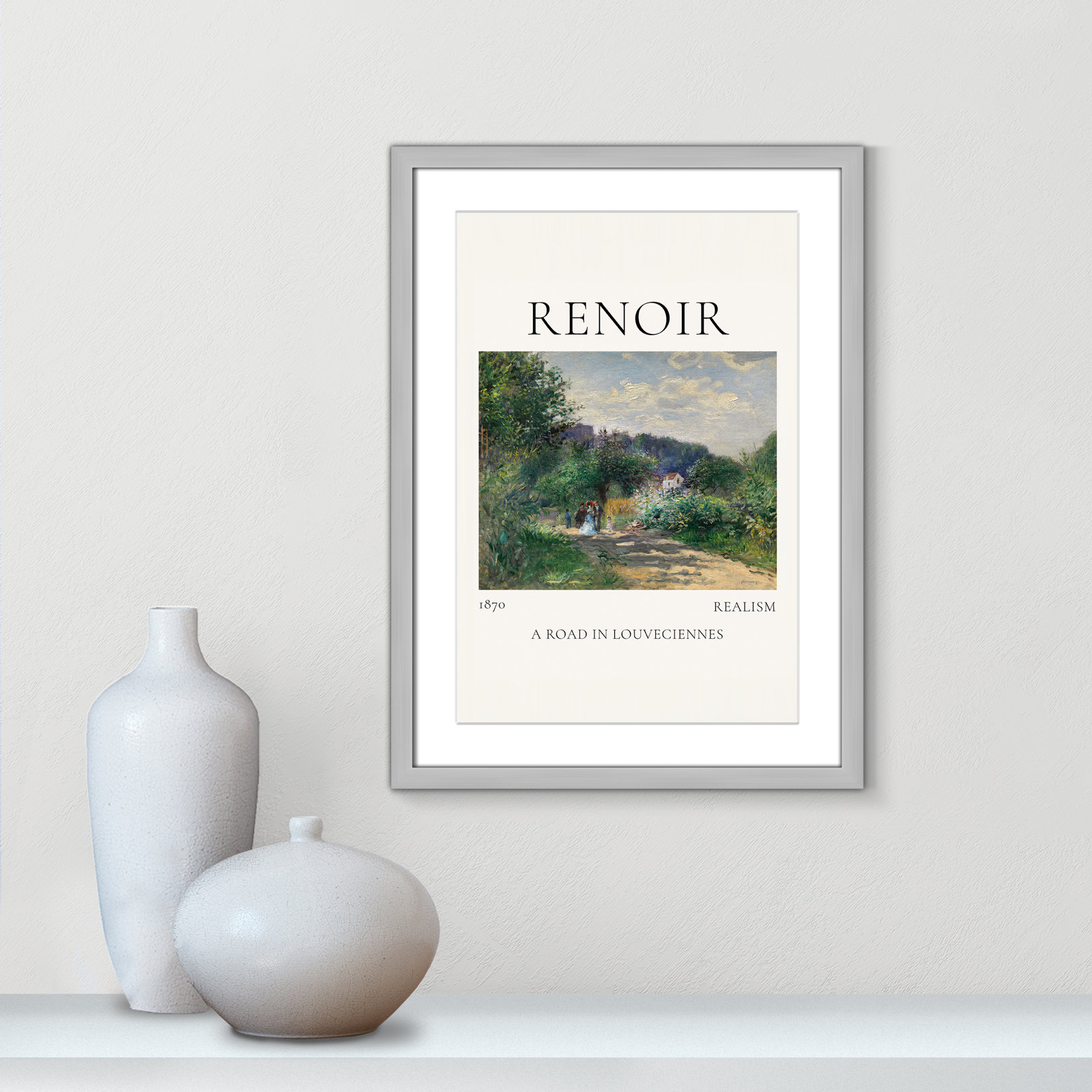 Rocchetto "A Road in Louveciennes" Print, Silver Single Picture Frame, Yes, 23" H x 17" W x 1.25" D