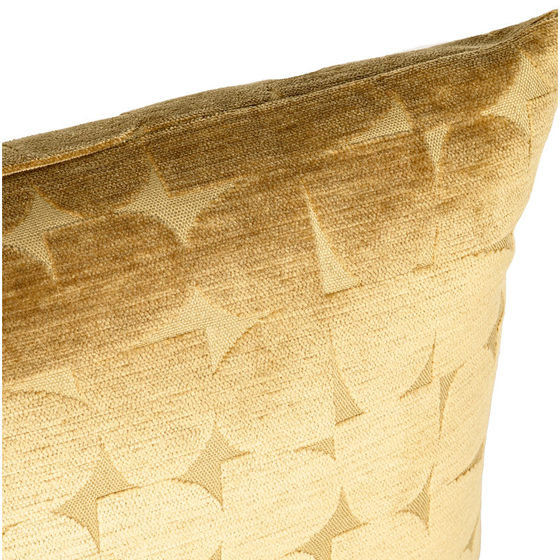 Coussin Nouri, Plumes, Carré 16 po, Jaune