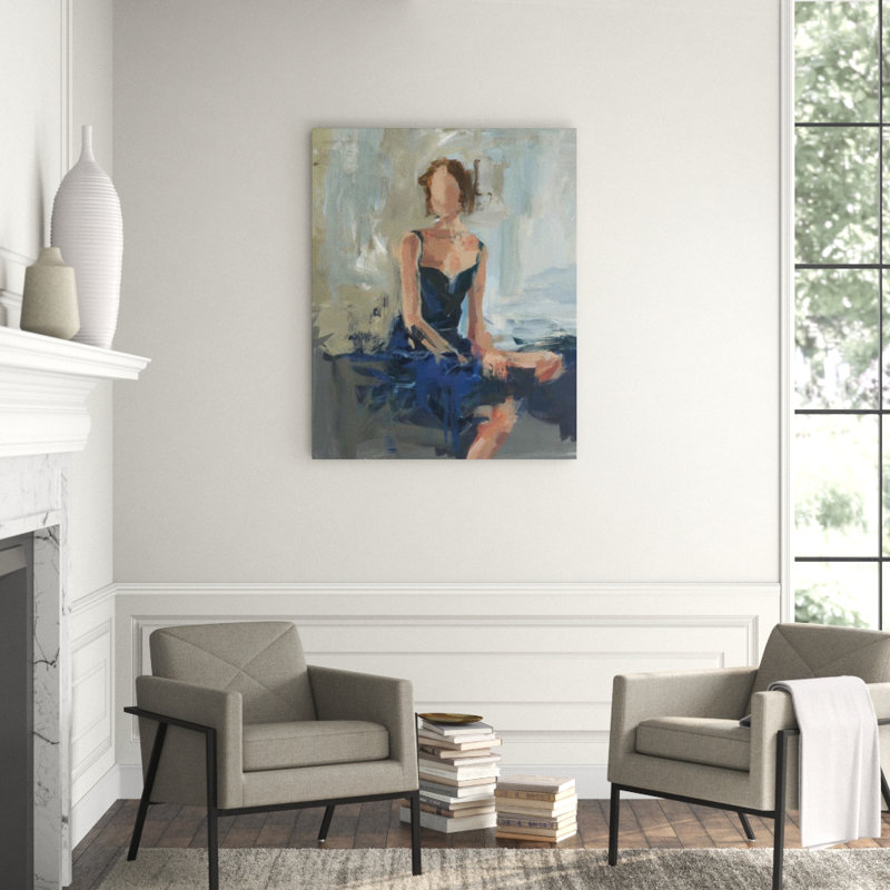 Lady In Blue Painting by Fern Cassidy, Image Brush Gel, 30" H x 24" W